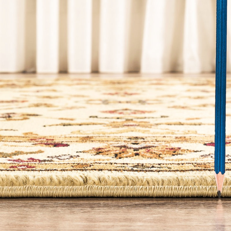 Tapis traditionnel en polypropylène crème 5 pi 3 po X 7 po, motif intégral pour une maison confortable et confortable