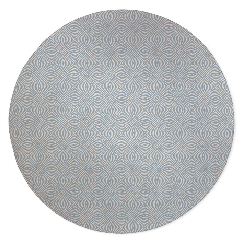 Rolling Circles Non-Slip Outdoor Rug, Round 5'
