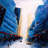 asymmetrical street - 32"x32" art on canvas