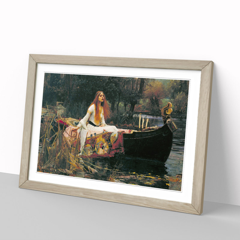 The Lady of Shalott by John William Waterhouse - Framed Print, 48cm H x 65cm W x 2cm D, Oak