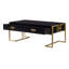 Table basse moderne moderne de 47,3 po de long avec 4 tiroirs de rangement et une base en métal élégante-518126961