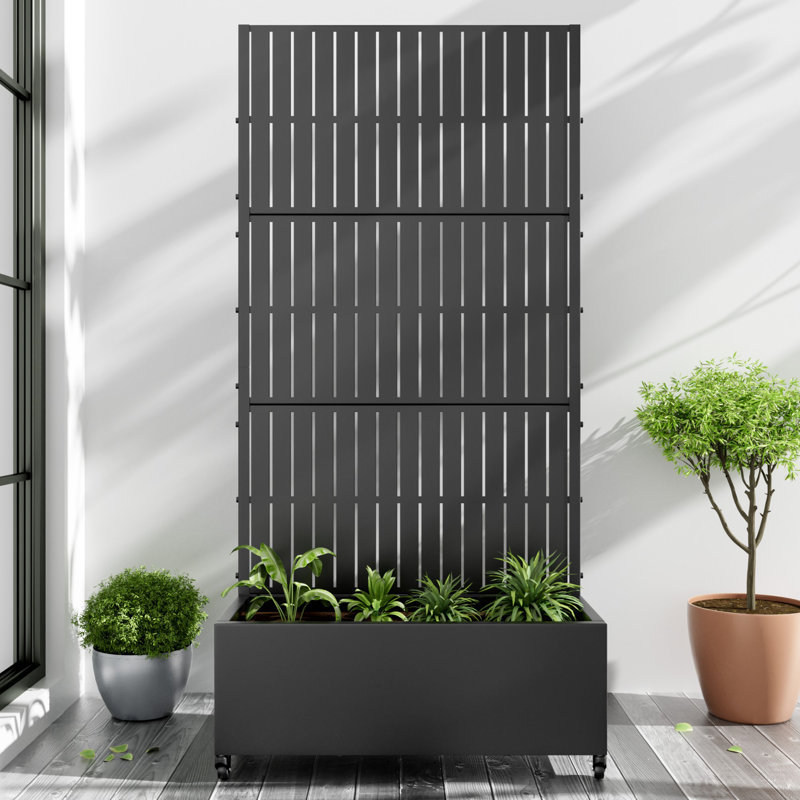 Metal Planter Box, Black, 182.9cm H x 88.9cm W x 40.6cm D
