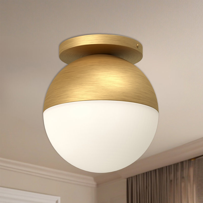 Plafonnier encastré en verre Monae, Or brossé, H 10,75 po x l 9,88 po x P 9,88 po