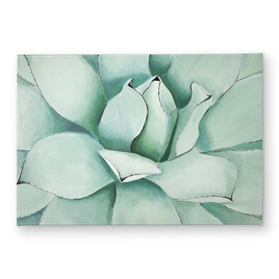Succulent Closeup - Exotic Green Indoor Outdoor Door Mat