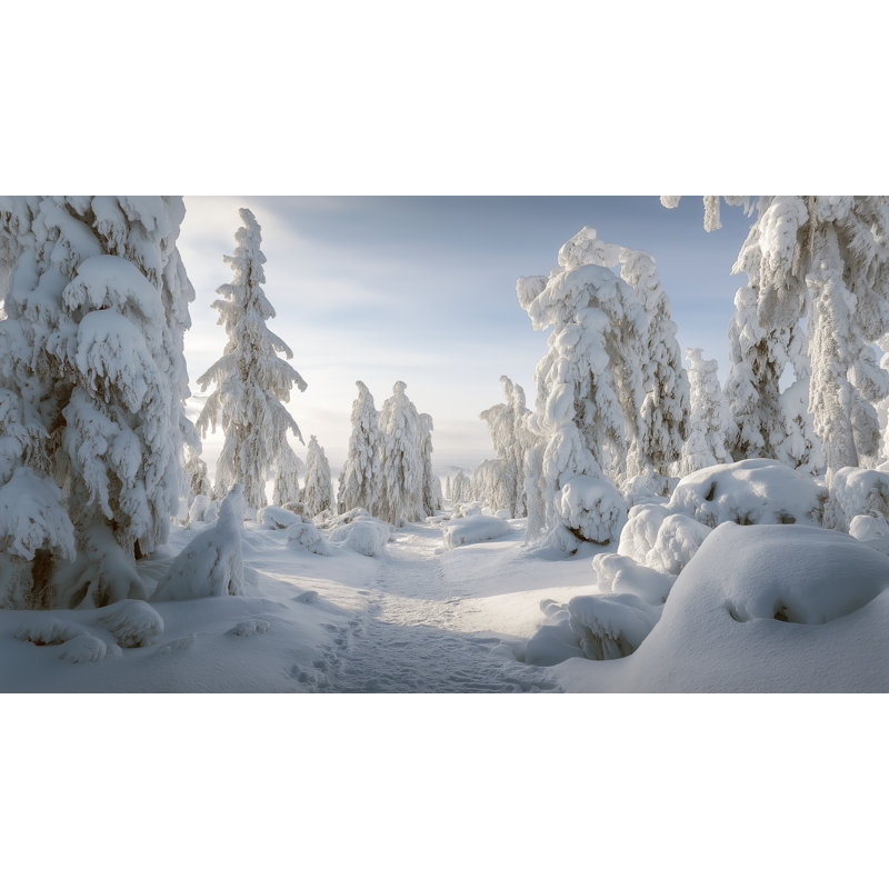 Art mural sur toile sculptée Snow Guardians, H 20 po x l 36 po