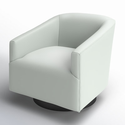 Hall Faux Leather Swivel Barrel Chair
