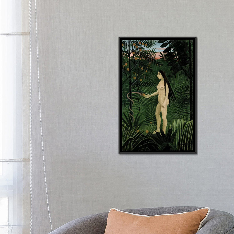 " Eve, C.1906-07 " by Henri Rousseau, 26" H x 18" W x 1.5" D, Black Floater Framed Canvas, No Mat