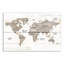 «World Map Wood Planks», reproduction sur toile sans cadre