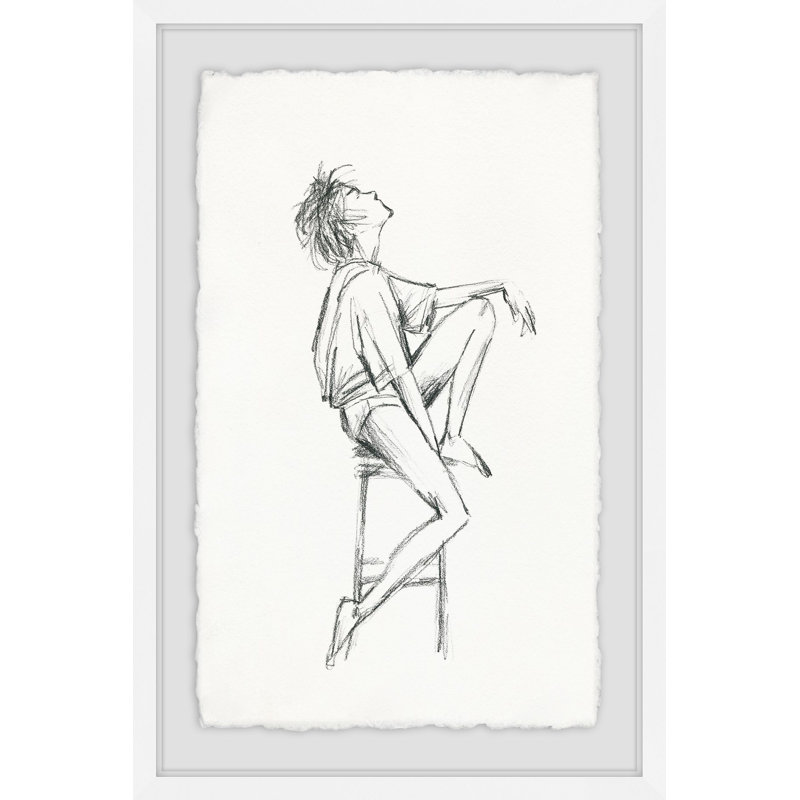 « white maillot sketch »-cadre photo, reproduction d’art sur papier, H 36 po x l 24 po x P 1,5 po