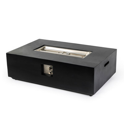 48-inch Rectangular Propane Fire Pit Table, 50000 , Adjustable Flame, Push-button Ignition, Lava Rocks, Cover, Convertible To Natural Gas Rectangular, Output, Smokeless Burning, Start, Flame Control,