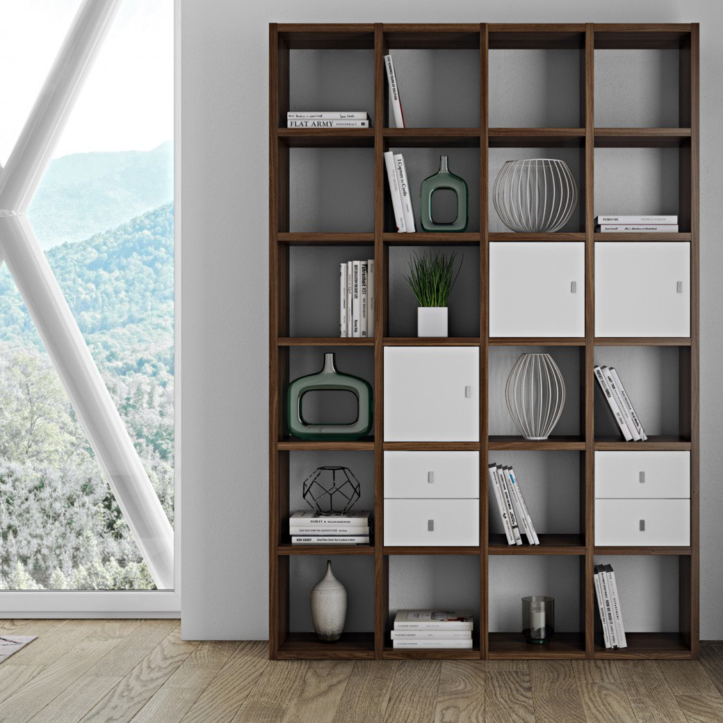 Araeya Wide Bookcase, Walnut