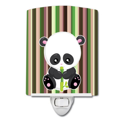 Bamboo Flute Panda Ceramic Night Light