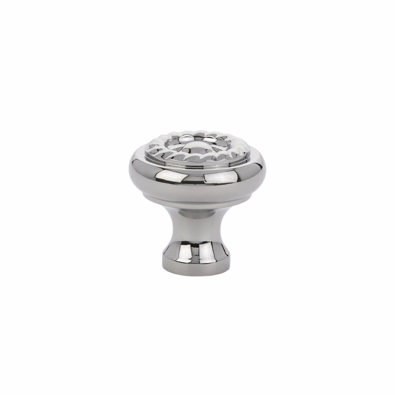 Poignée d'armoire ronde Emtek, Nickel poli, 1.25''