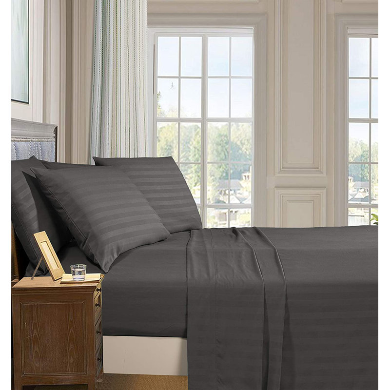 Microfiber Sheet Set, Full Sheet Set + Fitted Sheet + 4 Pillowcases, Gray