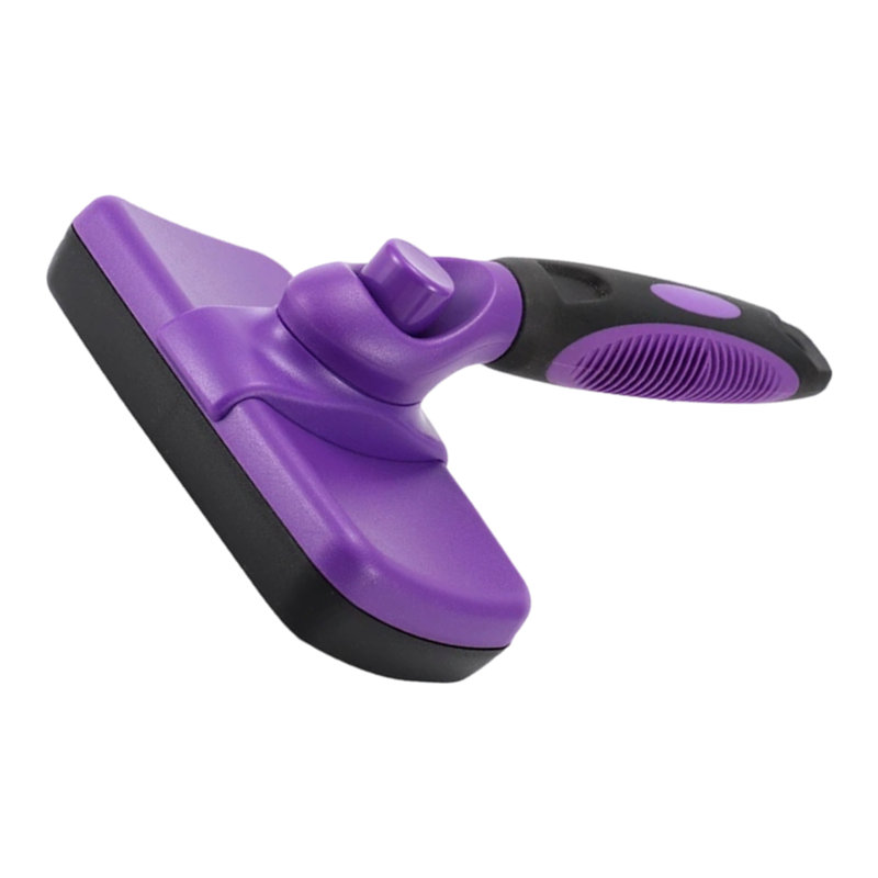 Brosse à épiler pour animaux de compagnie, peigne à épingle à un bouton, brosse à épiler pour chiens et chats, Purple