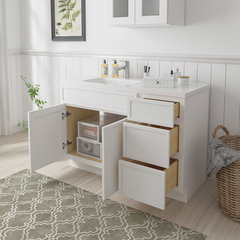 Base de meuble-lavabo simple 45 po seulement, Blanc