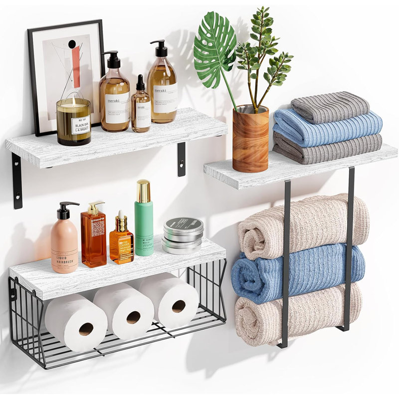 Rangement pour salle de bain Kynlee, Blanc