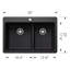 Liven SILGRANIT 33" L x 22" W Double Basin Drop-In/Undermount Kitchen Sink-98682035