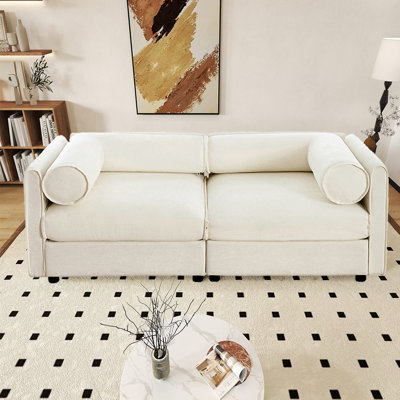 Causeuse en chenille 75,5 po Cloud-Soft avec siège de rangement