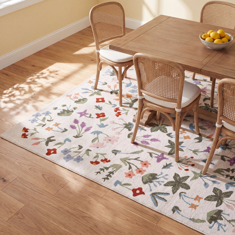 Baden Martha Stewart Hand Tufted Wool, Cotton Floral Outdoor Rug, Rectangle 5' x 8'