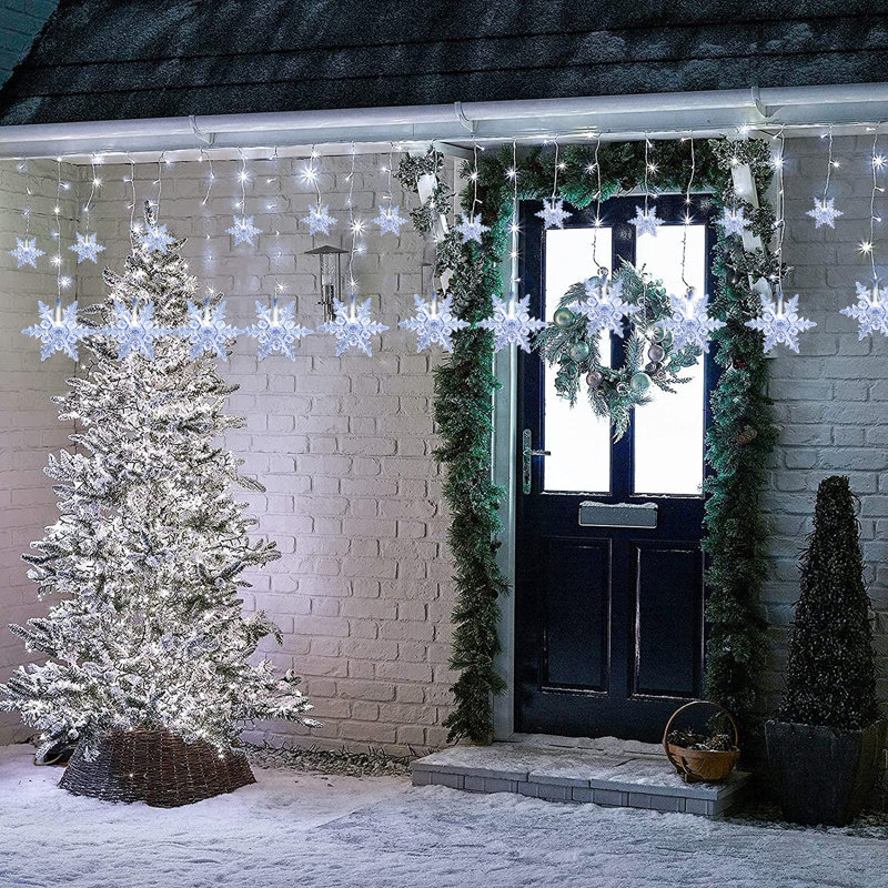 11.5FT 96LED Snowflake String Lights, White
