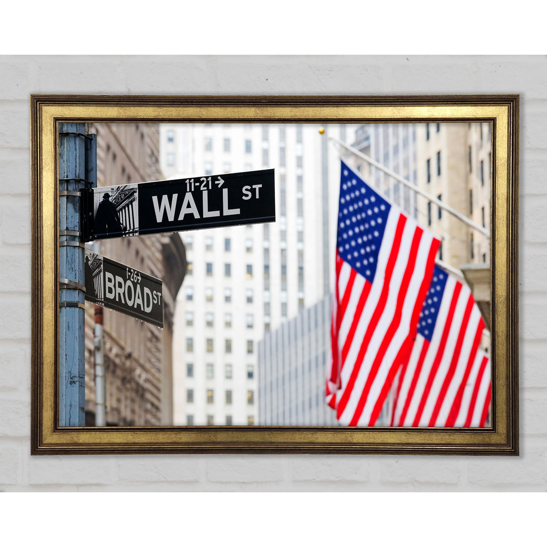 Wall Street Amerikanische Flaggen - Druck