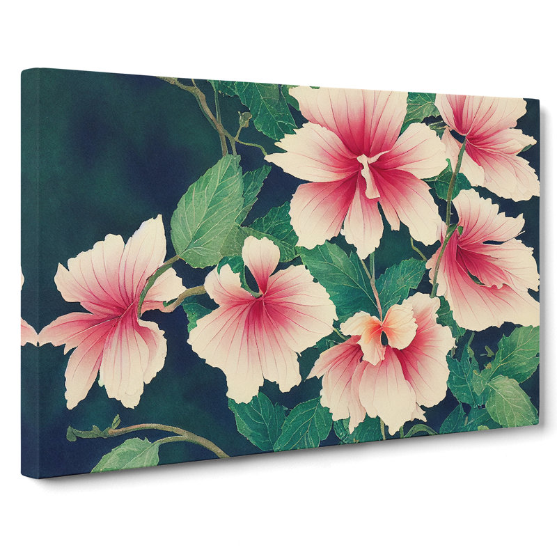 Delightful Watercolour Flowers - Wrapped Canvas Print, 35cm H x 50cm W x 3cm D