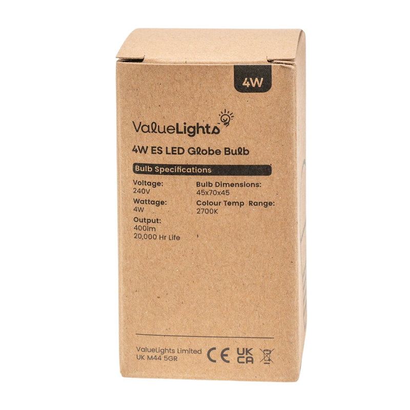 Linus 4W ES/E27 LED Light Bulb, Warm
