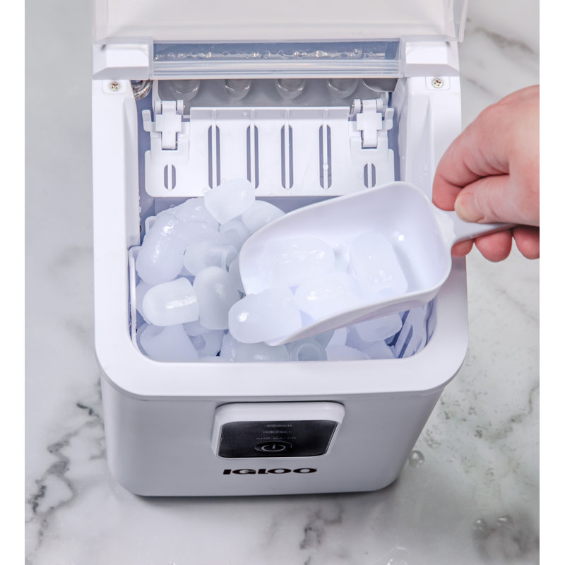 Igloo 26lb Self Cleaning Ice Maker Aqua, White