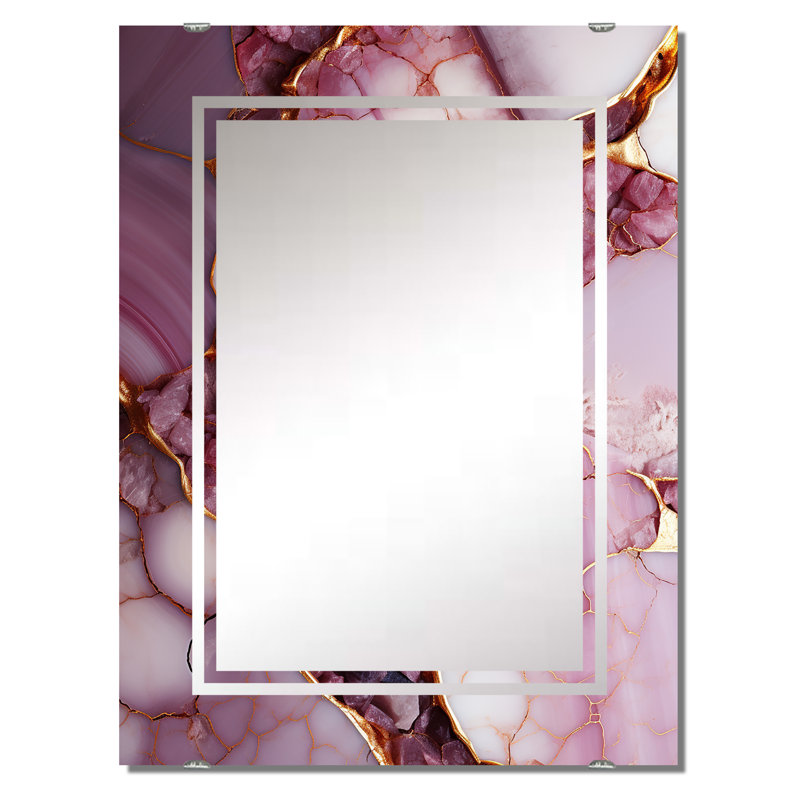 Miroir mural décoratif en marbre Colen MIR137659, 40 po x 30 po
