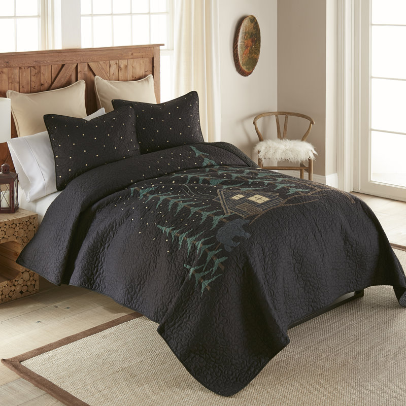 Donna Sharp Evening Lodge 2pc Printed Bedding Collection, Twin Quilt + 1 Sham