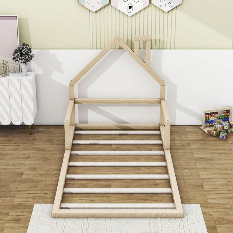 Lit simple en bois, Naturel