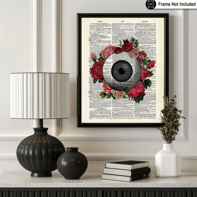 Fleurs et œil anatomique, Sans cadre, Affiche, H 12 po x l 16 po