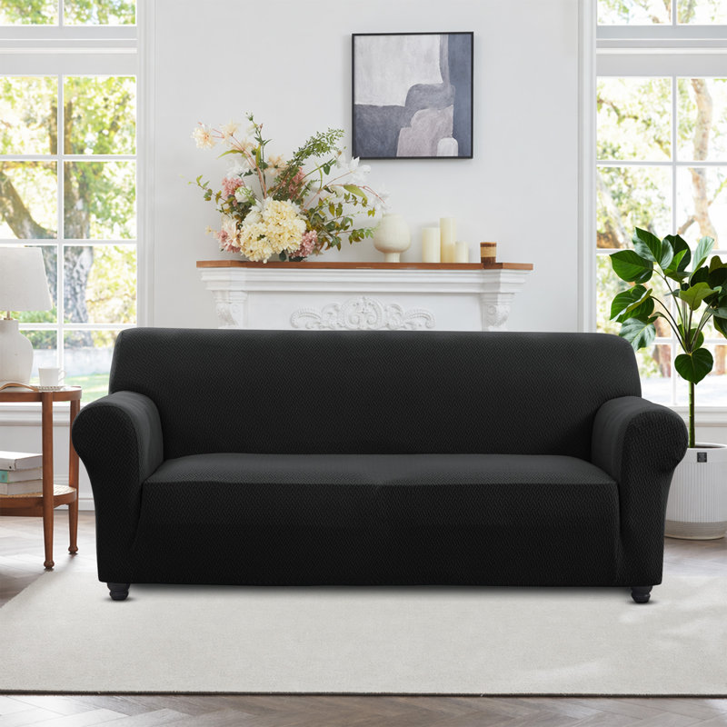 LUXURY NEW SPANDEX WATERPROOF SOFA COVER 3 SEATER, Black