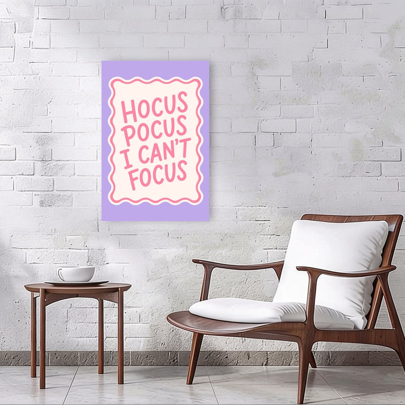 Hocus Pocus Can'T Focus Modern Playful Whimsical Wall Art Print 1 Piece Wrapped Canvas Wall Art, 91.44cm H x 60.96cm W