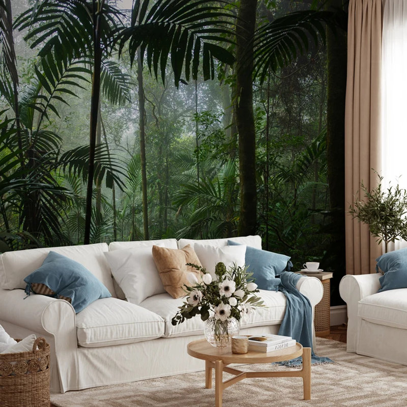 Murmures de la forêt tropicale émeraude, L 138 po x l 106 po