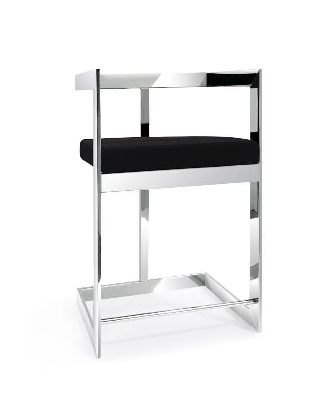 Tabouret Adalinna, Tabouret de bar (siège d'une hauteur de 30 po), Argent, Gris