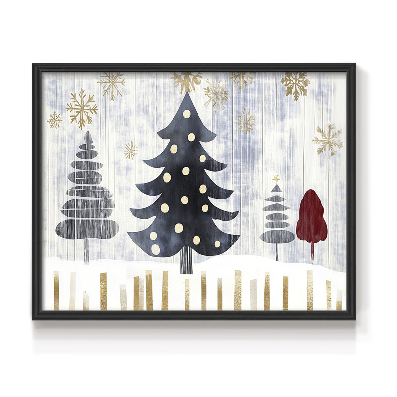Art de Noël - CLxxi - reproduction encadrée - réversible, H 8 po x l 10 po, Noir, noir, noir, noir