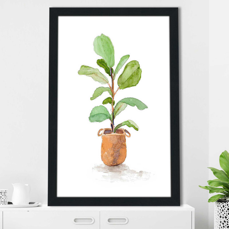 Figuier figuier III (vertical) par Lanie Loreth - Peinture, Cadre espresso, H 27,5 po x l 21,5 po x P 0,75 po