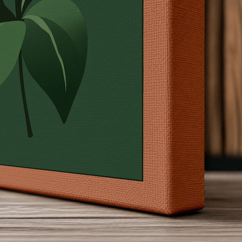 Passion Flower Study Botanical - Wrapped Canvas, 18x12 - 45.7 x 30.5 cm, Terracotta Border