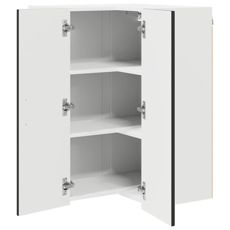 Vidaxl Kitchen Wall Cabinet With Shelf Concrete Grey 57 X 57 X 80 Cm, Black
