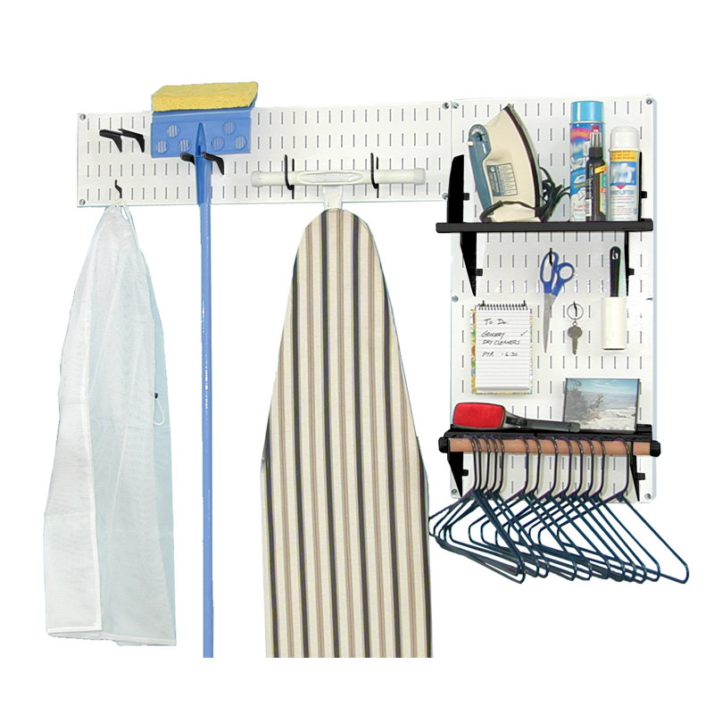 Metal Laundry Room Organizer, White / Black