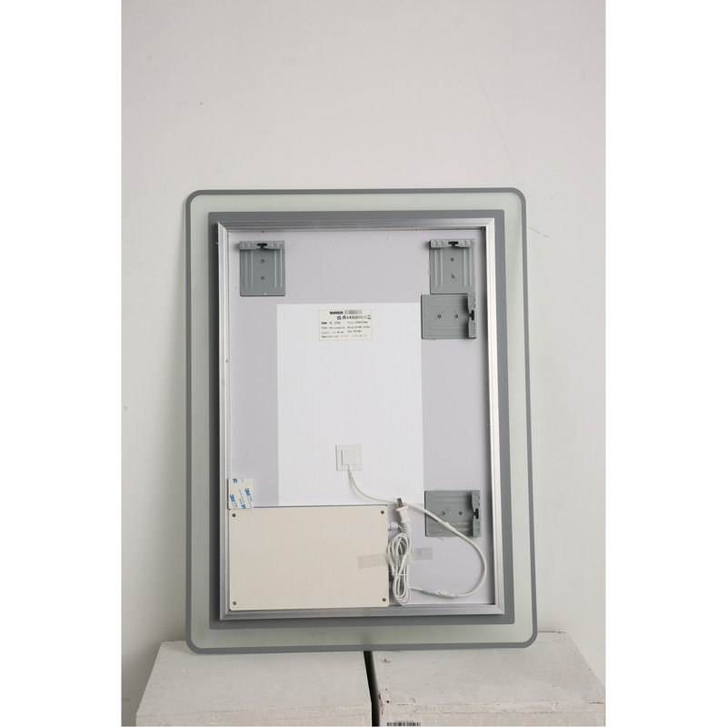 Miroir de salle de bain 36 po x 36 po avec lumières à DEL - brouillard mural, cuivre à intensité variable de 5 mm - argent pour une décoration magnifique