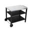 Chariot de barbecue extérieur à 3 niveaux avec surface en acier inoxydable, roues de table de préparation barbecue, barre de service roulante pour patio et cour arrière, support de four à pizza en noir, construction, grand rangement, stable
