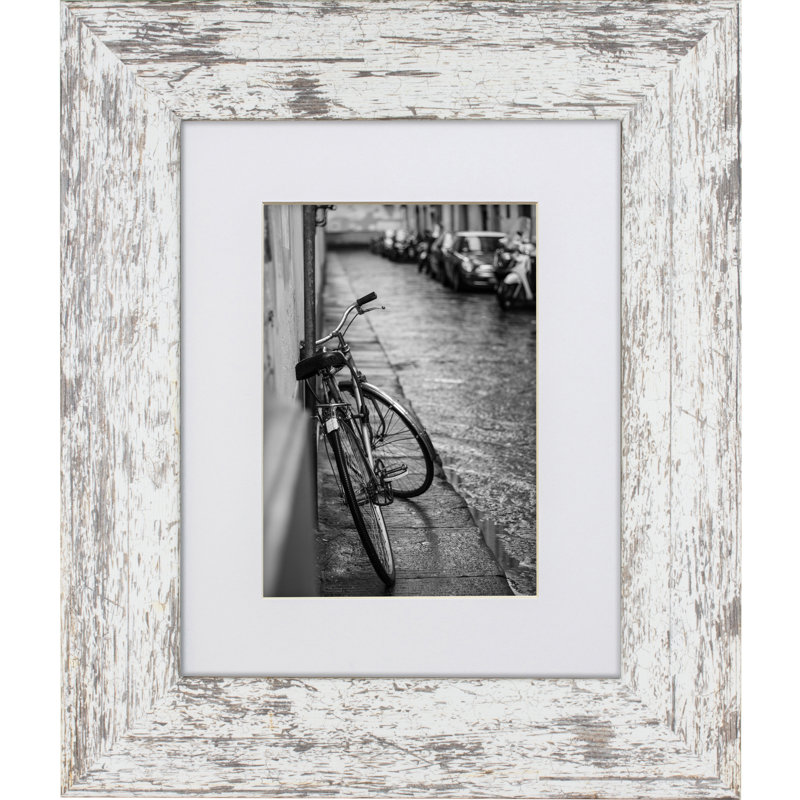 Cadre photo simple Kimura, Blanc vieilli, 12 po x 15 po emmêlé à 8,5 po x 11 po