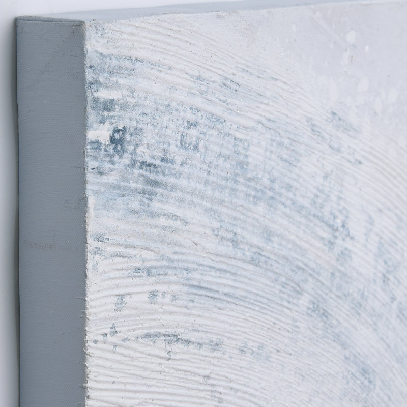 Blizzard Textured Metallic Abstract Triptych Canvas Wall Art, 40" x 90"