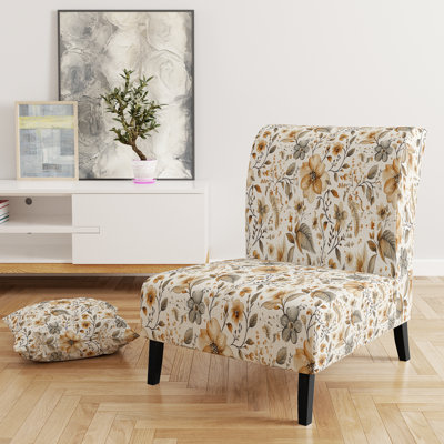 Fauteuil de chambre Country Farmhouse - Fauteuil de chambre brun à motif cachemire neutre Bloom