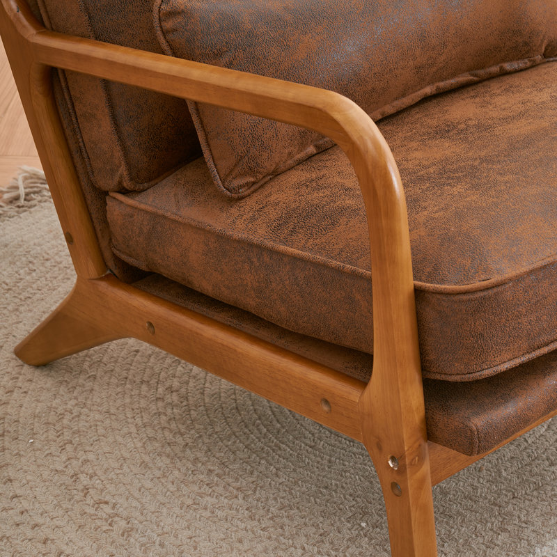 Upholstered Armchair, Brown Polypropylene/Olefin