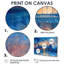 «Blue Orange Footbal Stadium At Night - Stades», reproduction d'art mural-8298059-8298053