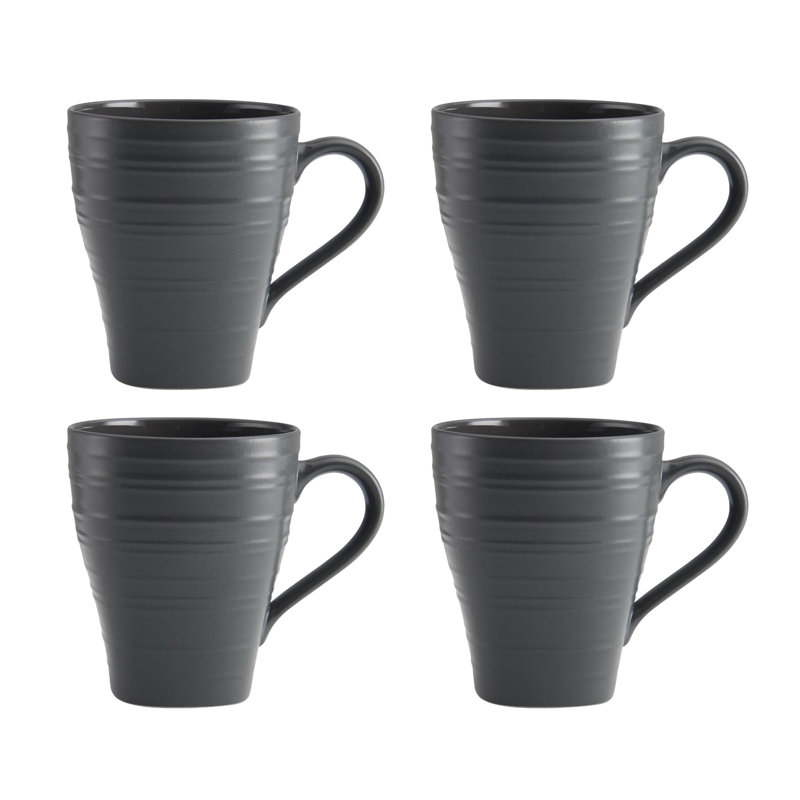 Swirl 16 Piece Dinnerware Set, Service for 4, Graphite